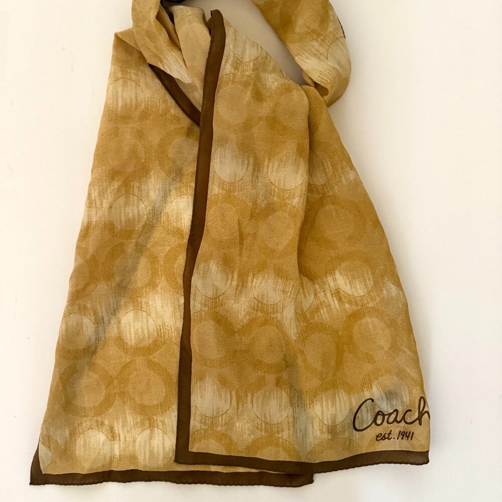 NWT Coach Optic Signature 100% Silk Scarf